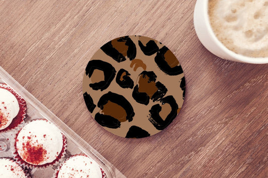 Random Cheetah Print Car Coasters