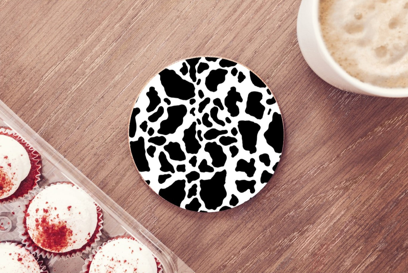 Cow Print Car Coasters