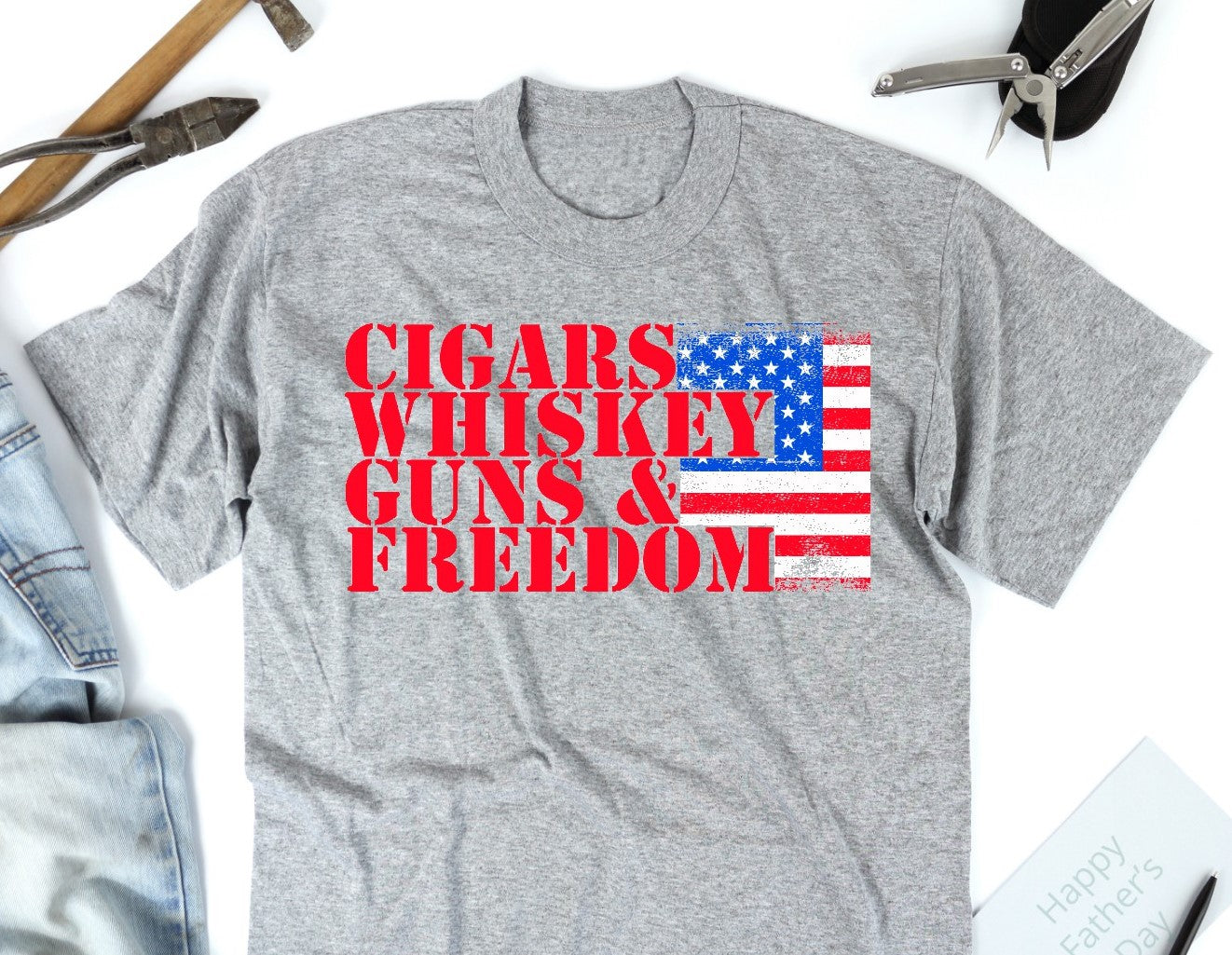 Cigars, Whiskey, Guns & Freedom Tank Top